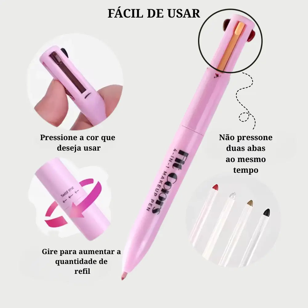 Caneta 4 em 1 - Maquiagem Completa Charmon (Edição Premium) - Charmontie