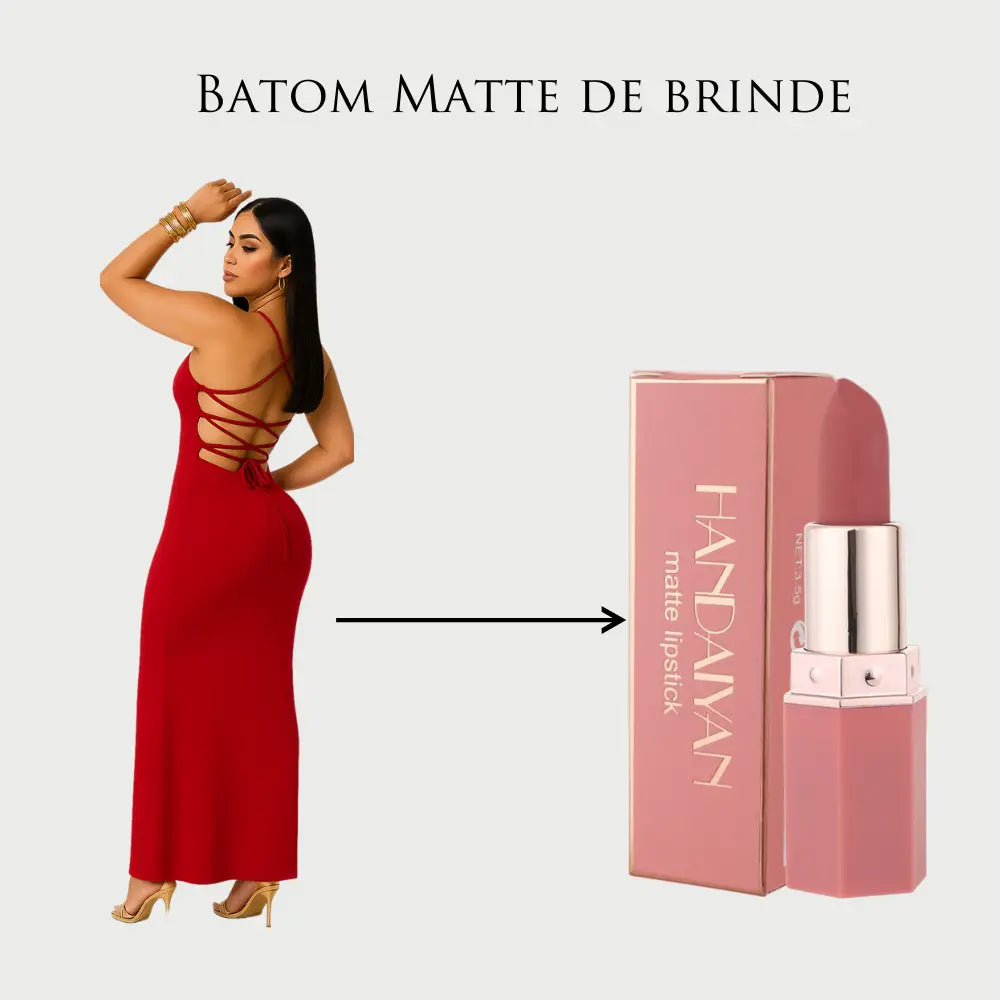 Vestido Canelado Spice Girl + Batom Matte Exclusivo (Edição premium)